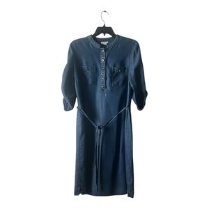 Liz Claiborne Denim Blue Casual Long Sleeve Shirt Dress, Size 10